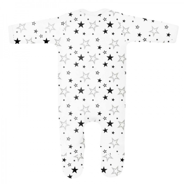 Baby Rompersuit in Black Star Print